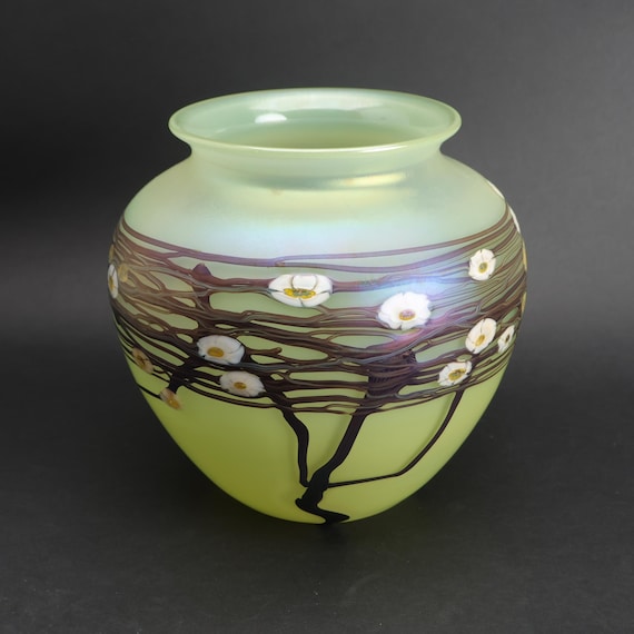Joseph Morel for Studio Zellique Art Glass Iridescent Hawthorn