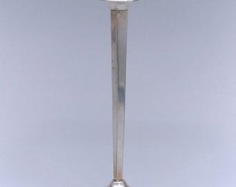 Cartier Sterling Silver 5 3/8&quot; Square Stem Bud Vase No Monogram