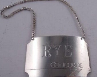 Sterling Liquor Tag Rye Concorde British Airways 10Th Anniversary Airplane