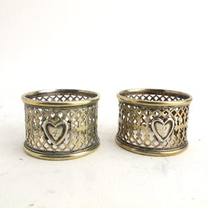 Silverplate Pair of Hotel Napkin Rings French or American Hotel Silver"2" & "4"