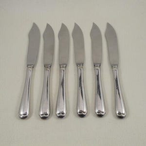 Juego de 6 cuchillos para pescado Old Guilford de Wallace Silverplate Ep con punta en el lomo