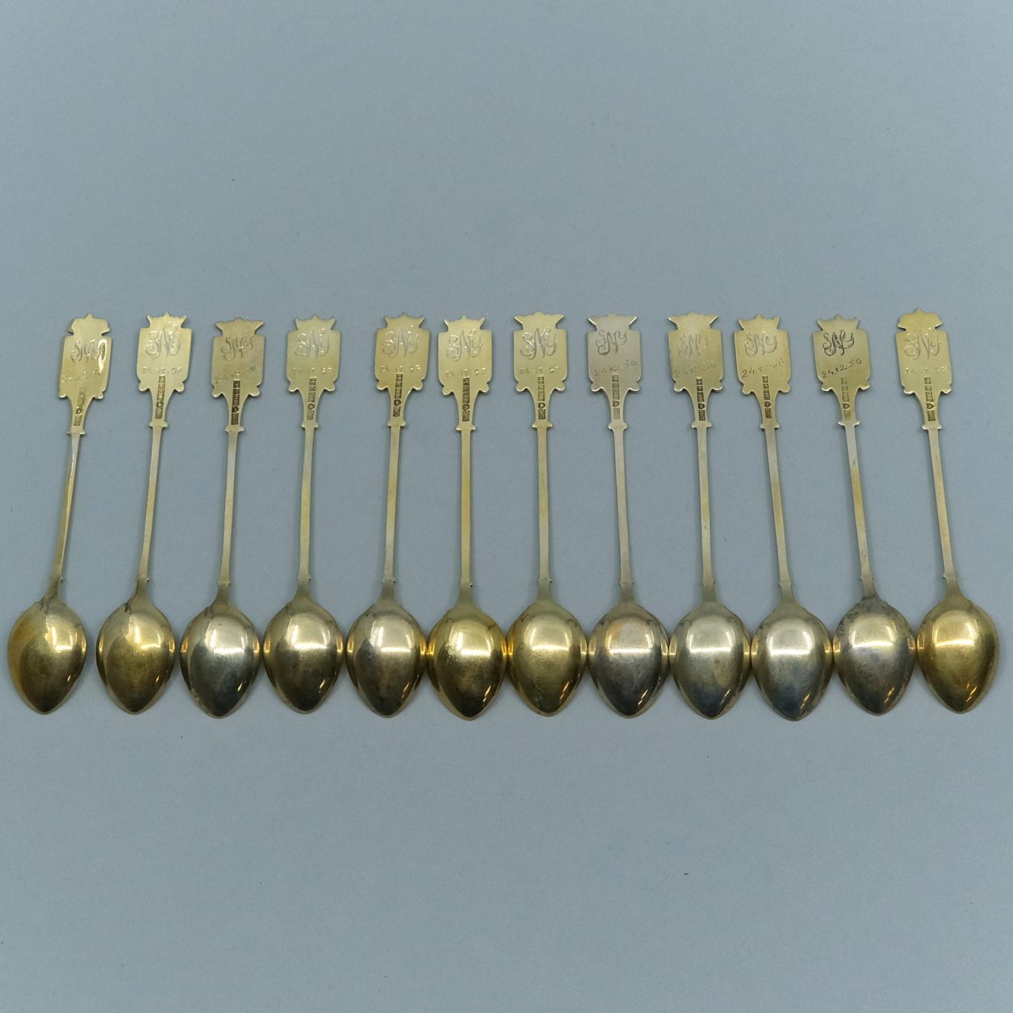 フィンランド製 813 シルバー エナメル お土産スプーン 12本セット