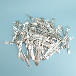 86 geassorteerde gemengde vintage verzilverde cocktailvork 3.5 # bruiloft bulkrestaurant