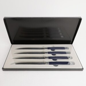 Juego de 4 cuchillos para carne Continental Navy de Mikasa, 23,5 cm (9,25"), nuevos, sin monograma.