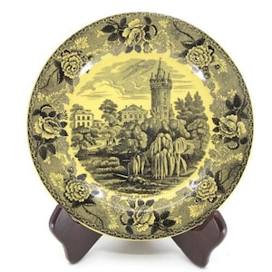 VAUDREVANGE 18c Villeroy Boch Fajans Gul Transferware Frankfort 7 3/4" tallrik