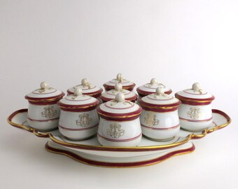 6x Pots de Creme - 蓋付きホットチョコレートポット - HEREND