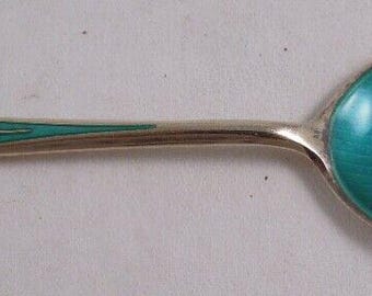 David Andersen Vermeil Sterling And Enamel Sugar Spoon