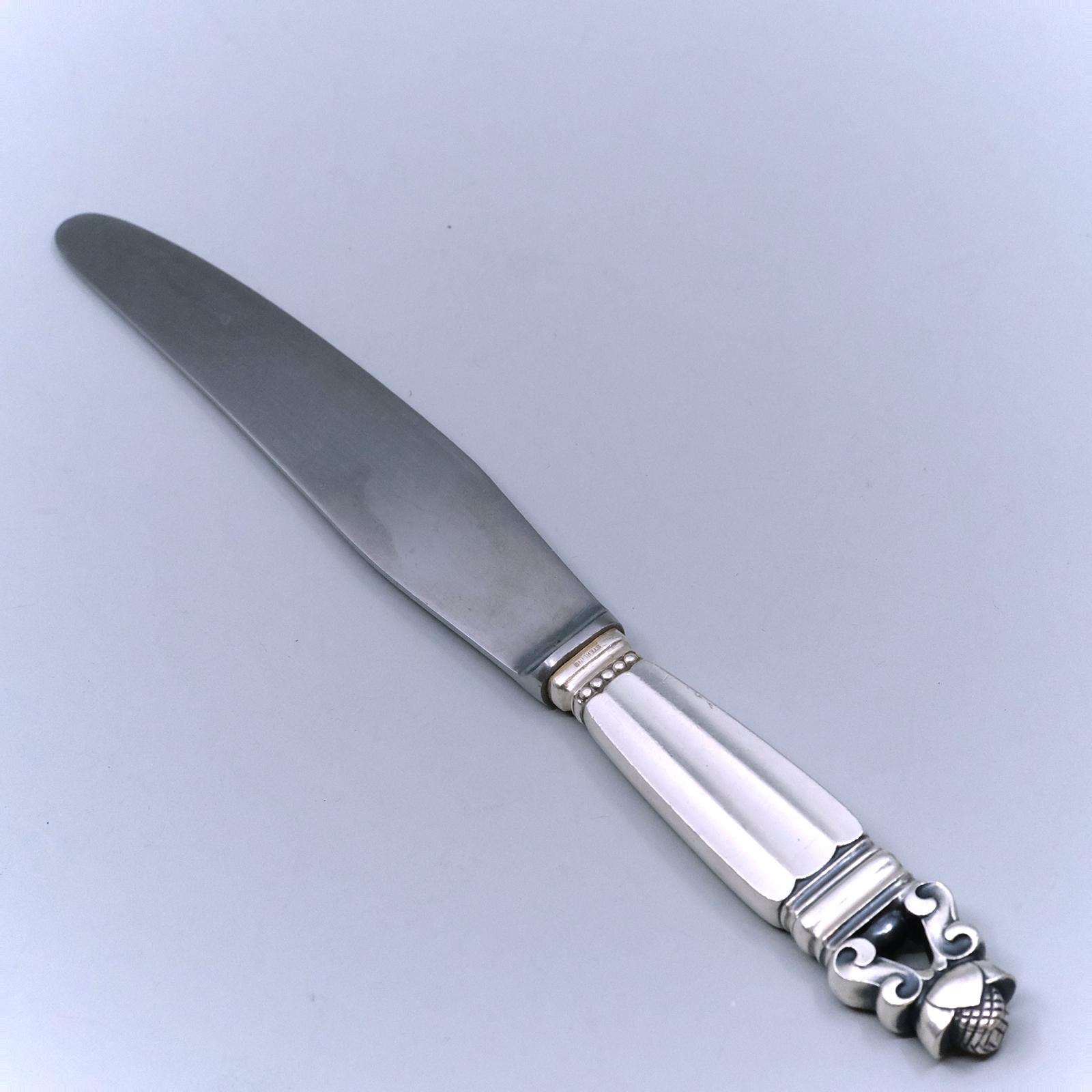 【ジョージジェンセン】純銀/約146g ディナーナイフ 2点①【エコーン】 エイコーン バイ ジョージ ジェンセン スターリングシルバー 9 1/8