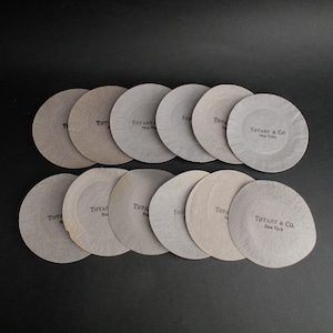 Juego de 12 protectores pequeños para platos de pan de fieltro Tiffany & Co. de 4 7/8" estilo vintage