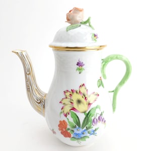 Printemps (BT) by Herend Porcelain Mini Coffee Pot & Lid (1613) Handpainted