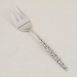 Tenedor para servir fiambres de acero inoxidable Florentine Scrolls de International Lyon, nuevo