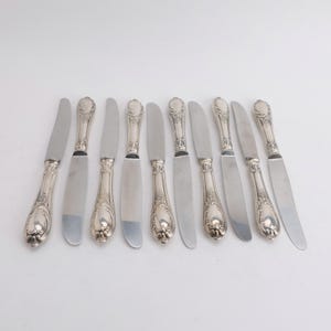 Model 61 Pluto Gottlieb Wellner Silverplate 8 3/8" Set 10 Luncheon Knives Gowe