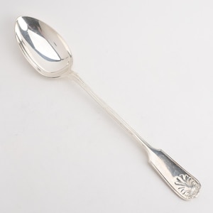 Fiddle Thread & Shell Israel Freeman Silverplate 12.75" Dressing Stuffing Spoon