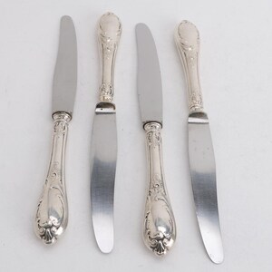 Model 61 Pluto by Wellner Silverplate Henckels Solingen Blades 4 Knife Set