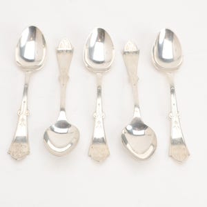 Gem (1871) by Reed & Barton Silverplate Set of 5 Demitasse Spoons No Monogram