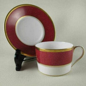 ATHLONE MARONE by COALPORT China Cup & Saucer Set (s) Ruby Red