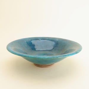 1922 Leon Volkmar Durant Kiln Pottery 8 1/8" Flared Turquoise Art Pottery Bowl