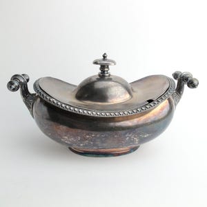 1892 by Meriden Brittania Co Silverplate Quadruple Plate Sauce or Dessert Tureen