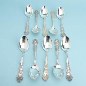 Moselle (1906) Lot de 10 cuillères à café A.S.Co plaqué argent 15 cm (6 po.) Sans monogrammes