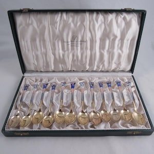 Askel Holmsen Boxed Set Of Sterling Silver Demitasse Spoons Norwegian Landscape