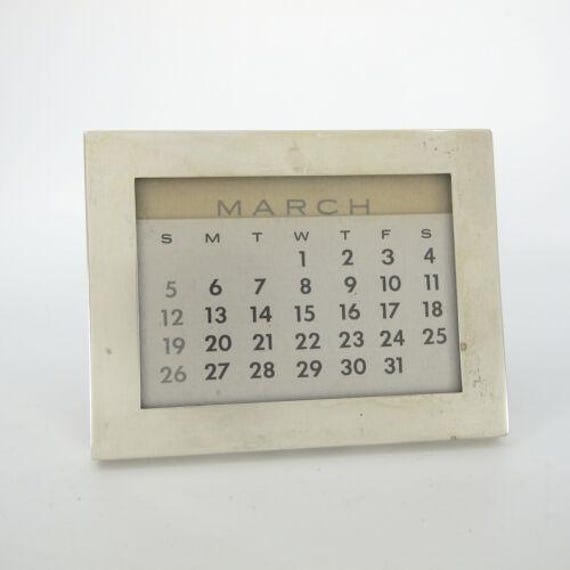 TIFFANY & CO Sterling Silver Perpetual Desktop Calendar / Frame 3