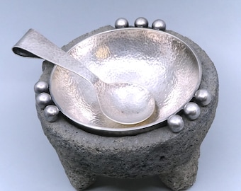 Emilia Castillo Sterling & Stone Mojalquete Guacamole Salsa Bowl w Serving Spoon