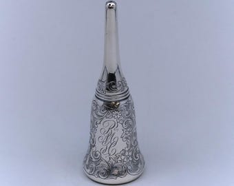 Gorham Sterling Silver Glove Powderer Powder Shaker Chased Scroll Monogram "BMH"