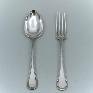 Rubans by Apollo Antique French Silverplate Place Spoon & Fork No Monogram