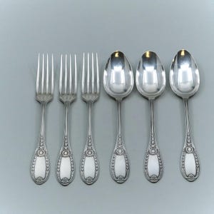 Apollo / Société Générale de Coutellerie et Orfèvrerie 6 Pc Set 3 Fork 3 Spoon