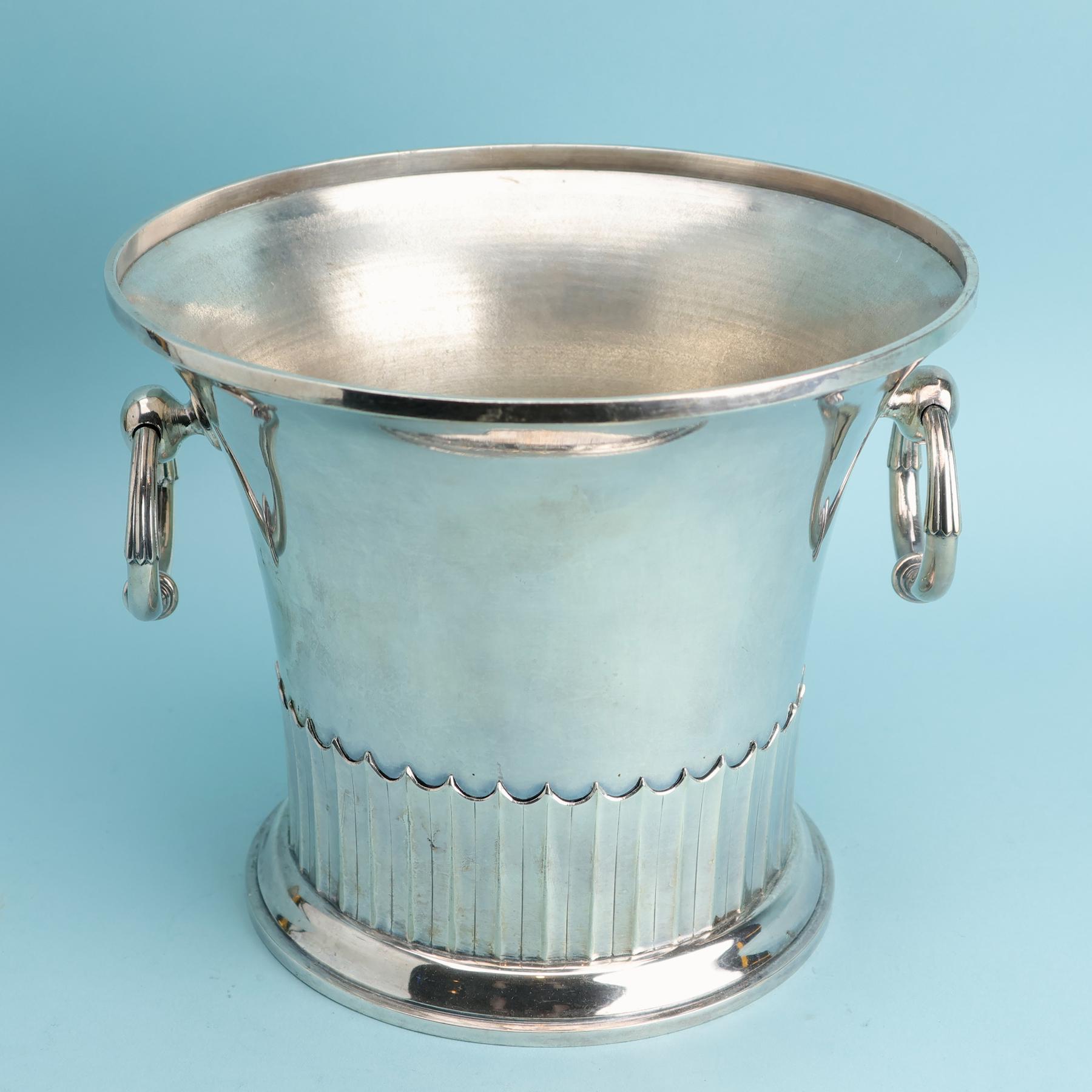 Seau à champagne en métal argenté Alpadur années 1970-80 - ø 22cm / Ht