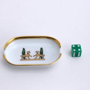 La Maison de Louis Cartier Limoges Porcelain 3 7/8" Ashtray(s) with Dogs