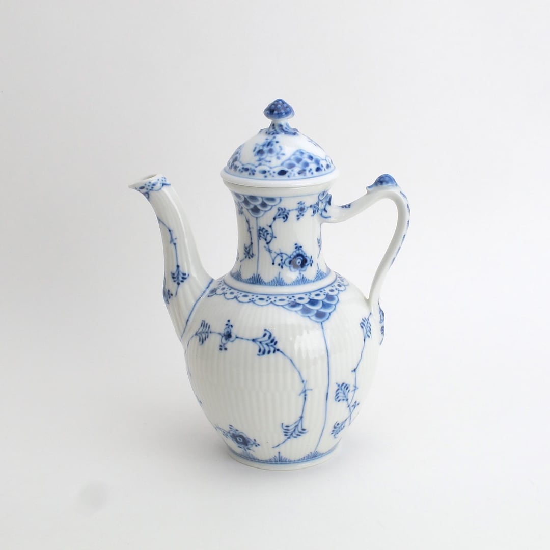 【未使用】ブルーフルーテッド ハーフレース　コーヒーポット ブルーフルーテッド ハーフレース コーヒーポット|ロイヤル