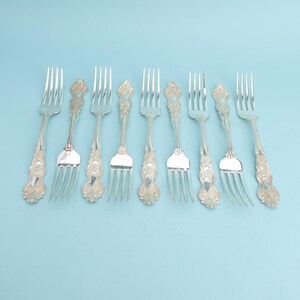 Moselle (1906) par A.S.Co Silverplate 7 1/2" Set de 9 fourchettes sans monogramme
