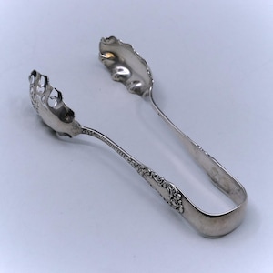 Apollo by Knowles Sterling Silver 7" Ice Tongs Victorian Barware No Monogram
