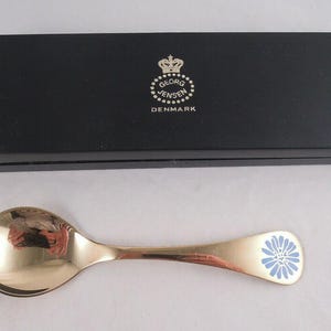 Georg Jensen Sterling Silver Annual Spoon Box Enamel 1980