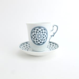Museo Classico / Rete Blu by Richard Ginori Porcelain Tall Cup or Mug and Saucer