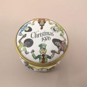 Cartier 1976 geëmailleerde kerstsnuisterijdoos Peace On Earth