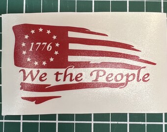Decalque Bandeira Destressed We The People 1776
