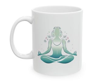 Serene Meditation Mug - Double-Sided Yoga Design