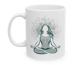 Taza de Yoga Radiante - Taza de Meditación Zen de Doble Cara
