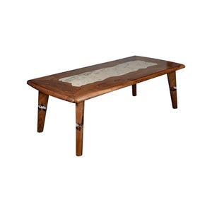 Handgefertigter Couchtisch aus schwarzem Nussbaum: Mid-Century Modern Wohnzimmer Möbel
