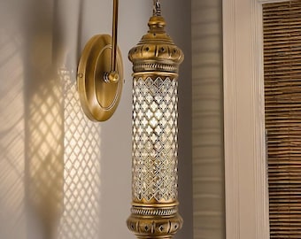 Handmade Turkish Wall Sconce: Blown Glass Bohemian Lamp