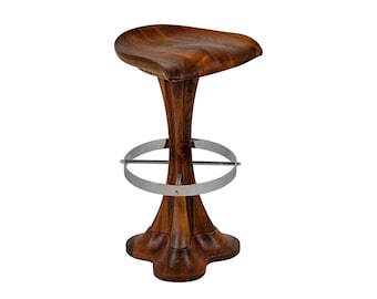 Tabouret de bar en noyer noir : tabouret de bar pour îlot de cuisine moderne Mid-Century