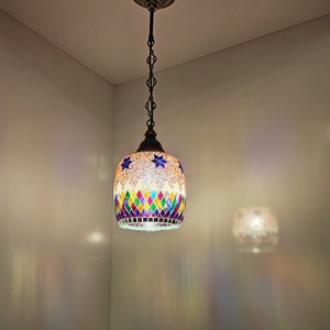 Handmade Turkish Mosaic Pendant Lamp: Bohemian Mediterranean Lighting