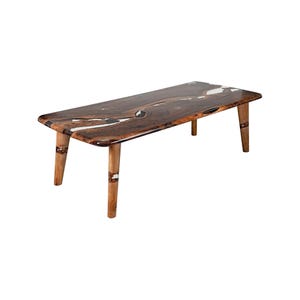 Black Walnut Epoxy Dining Table: Mid-Century Modern Style