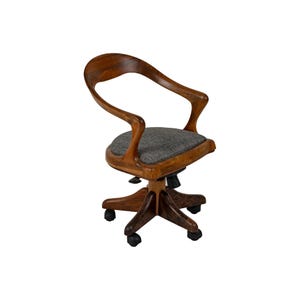 Black Walnut Wood Executive Chair - Mid Century Modern Office