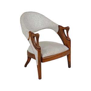 Black Walnut Apex Lounge Chair: Mid-Century Modern Upholstered Armchair