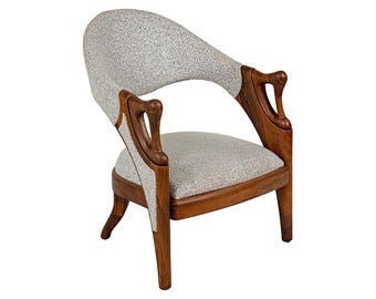 Black Walnut Apex Lounge Chair: Mid-Century Modern Upholstered Armchair