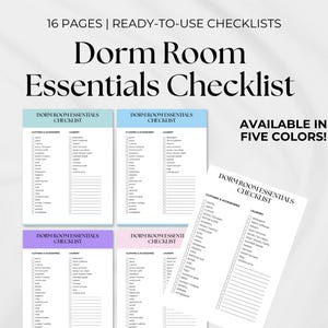 Dorm Checklist | College Checklist | Dorm Room Checklist | College Room Checklist | College Dorm Checklist | College Packing Checklist