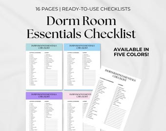 Dorm Checklist | College Checklist | Dorm Room Checklist | College Room Checklist | College Dorm Checklist | College Packing Checklist